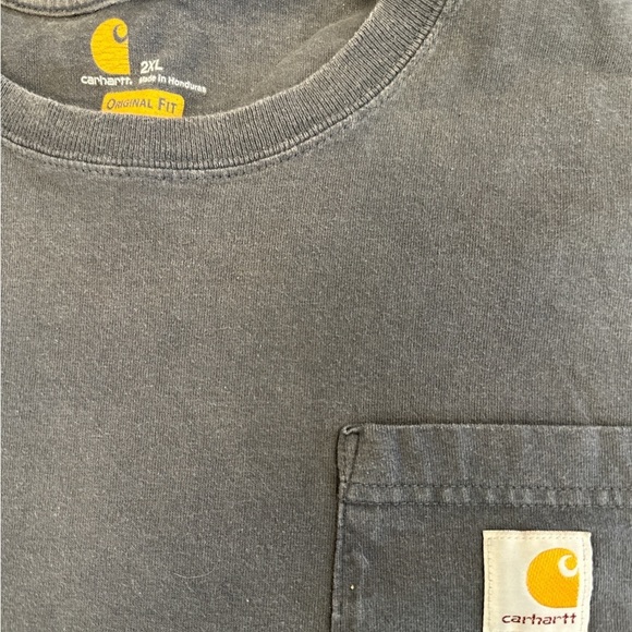 Men’s Carhartt Pocket Tee  Original‎ Fit 2XL Blue-Gray Very Good - Picture 3 of 3